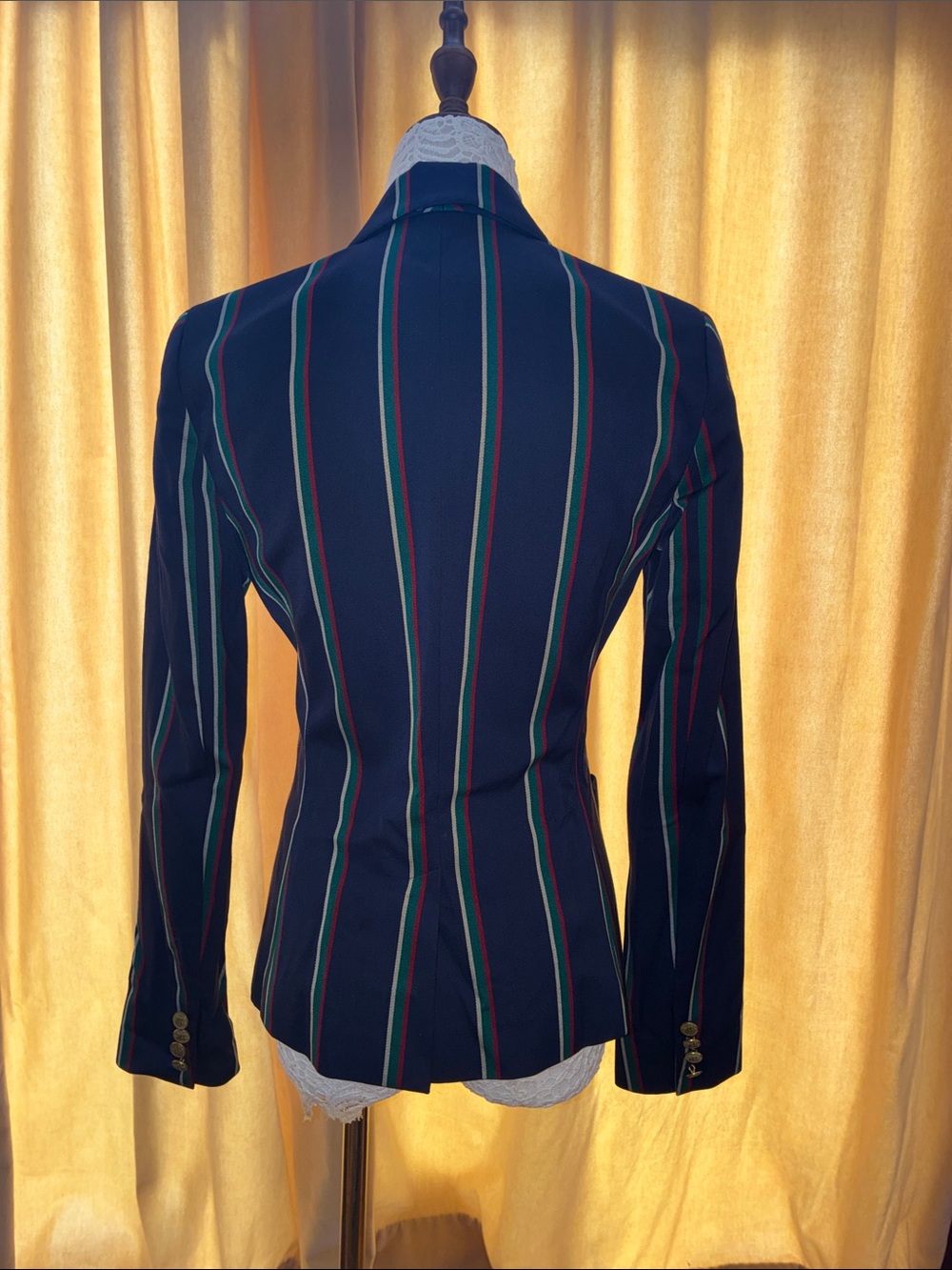 Polo Ralph Lauren Navy Striped Blazer Jacket- size 4 - Picture 2 of 4